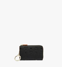 Aren Brieftasche Aus Leder Mit Monogramm, Reissverschluss Und Kartenfachern