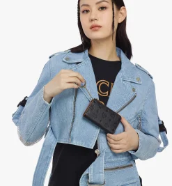 Aren Brieftasche Aus Leder Mit Monogramm, Reissverschluss Und Kartenfachern