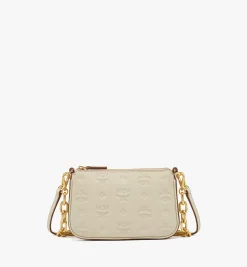 Aren Pouch Aus Gepragtem Leder Mit Reissverschluss Und Monogramm