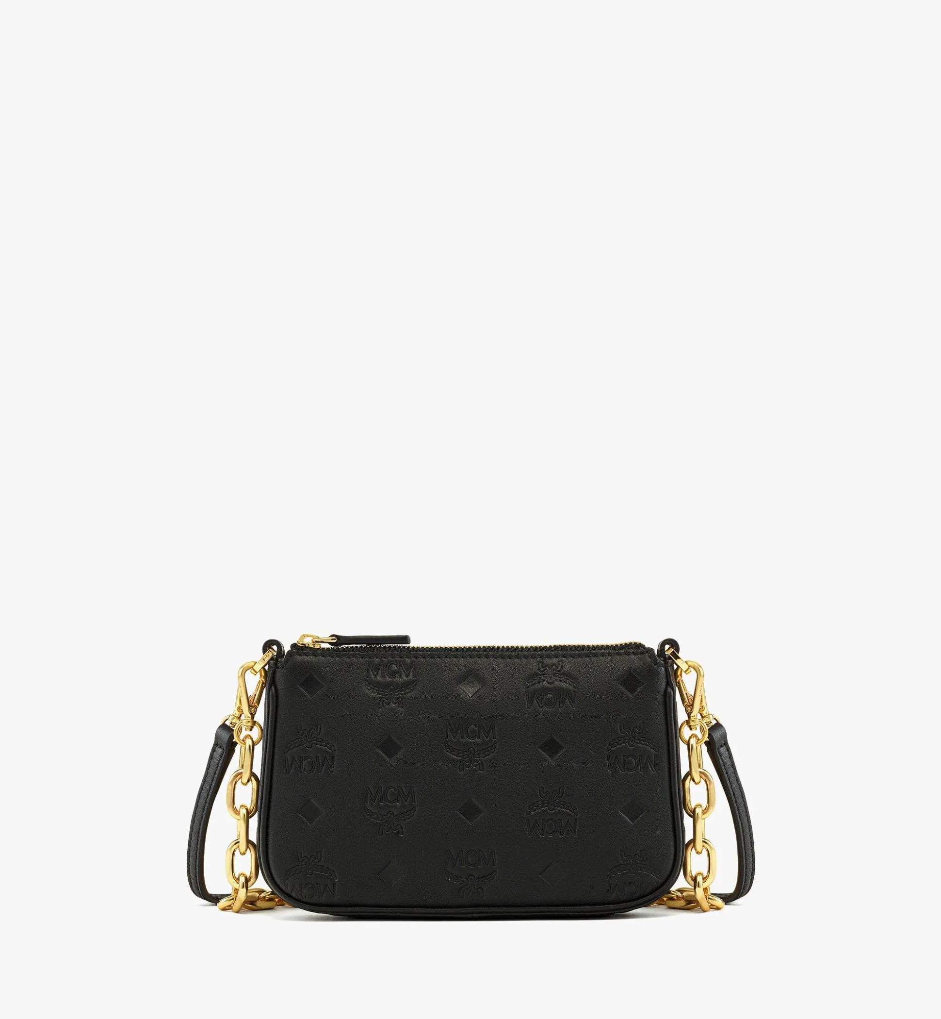 Aren Pouch Aus Gepragtem Leder Mit Reissverschluss Und Monogramm