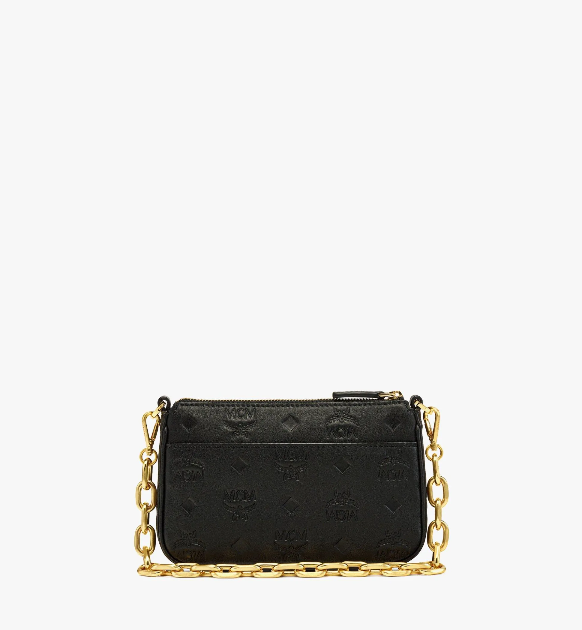 Aren Pouch Aus Gepragtem Leder Mit Reissverschluss Und Monogramm
