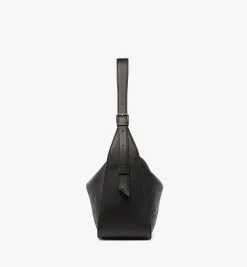 Aren Querformatige Hobo Mit Uberschlag Aus Leder Mit Gepragtem Monogramm