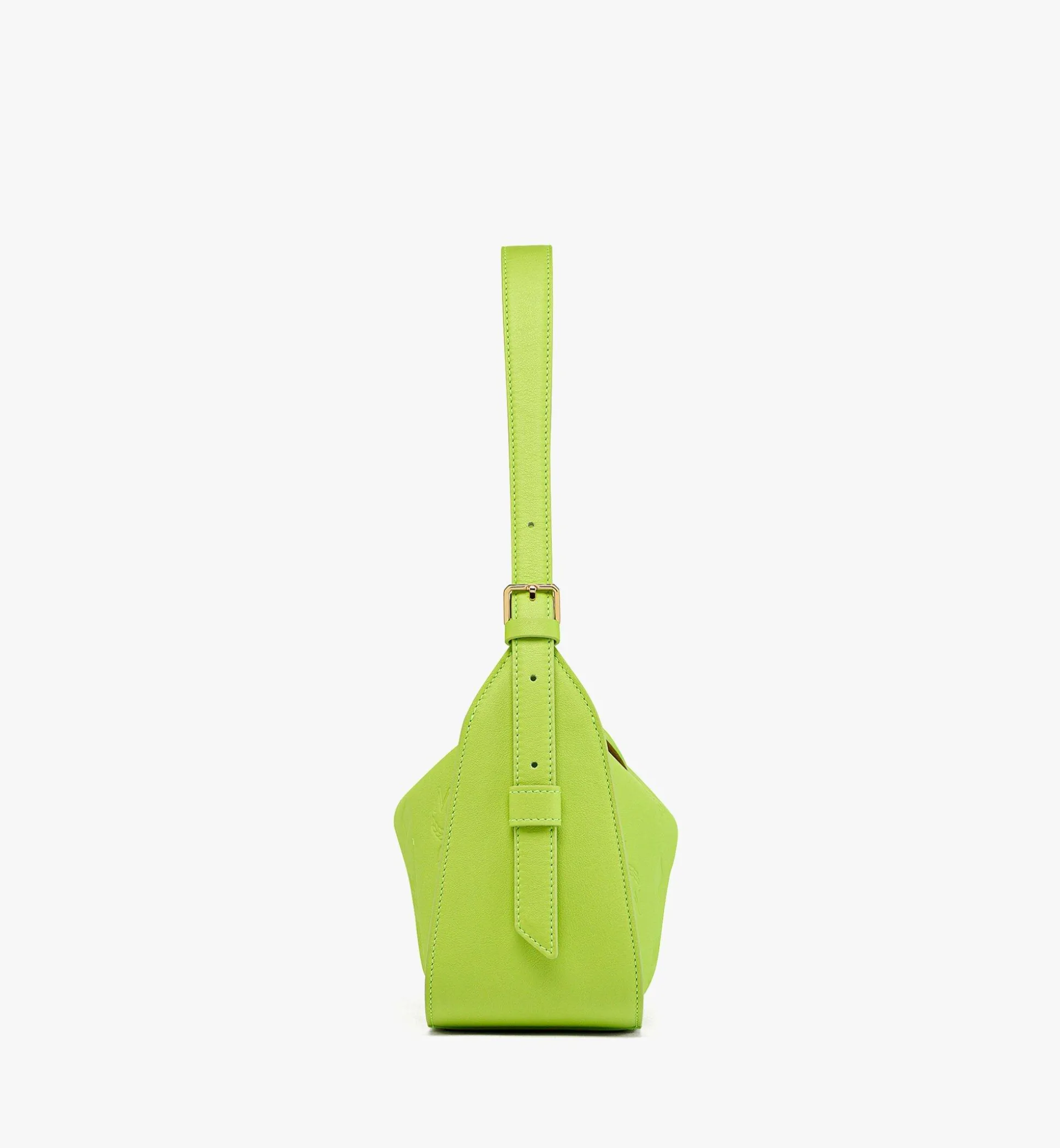 Aren Querformatige Hobo Mit Uberschlag Aus Leder Mit Gepragtem Monogramm