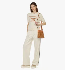 Aren Shopper Mit Reissverschluss Oben In Visetos Leder-Mix