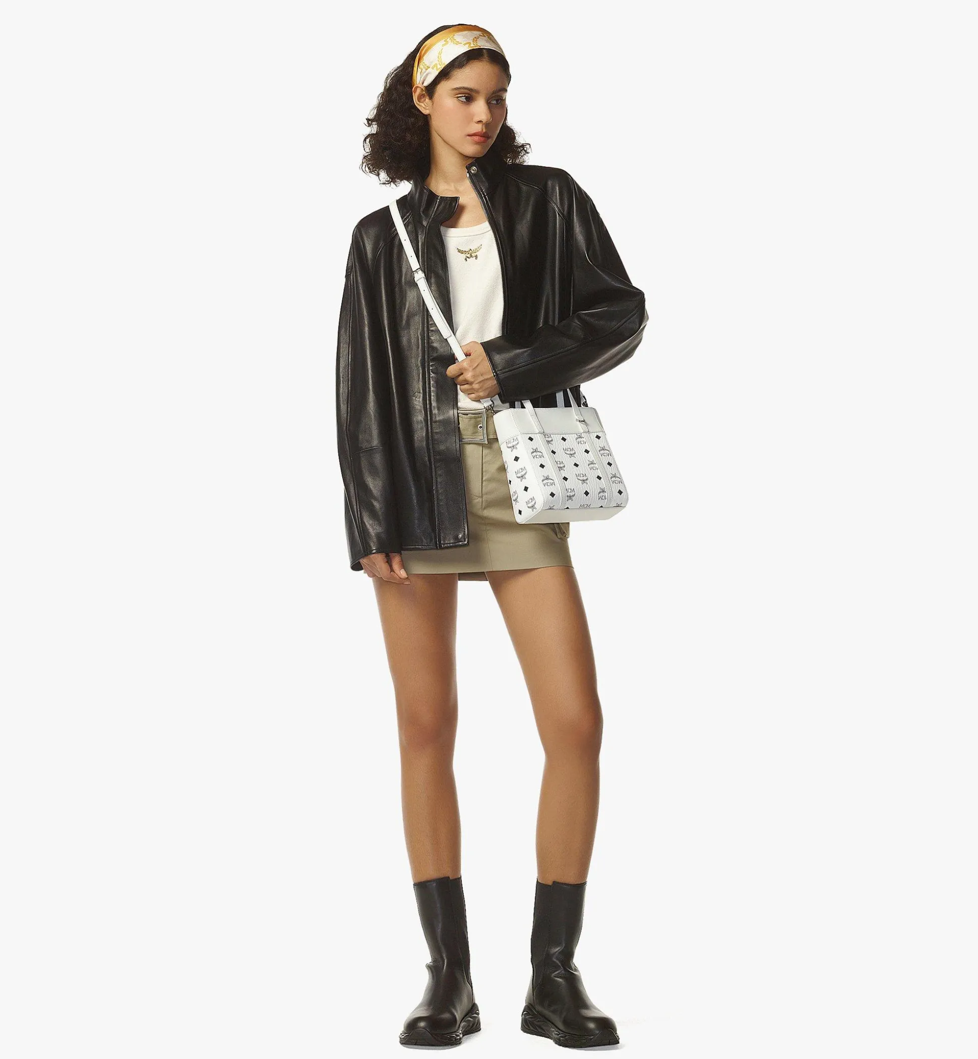Aren Shopper Mit Reissverschluss Oben In Visetos Leder-Mix