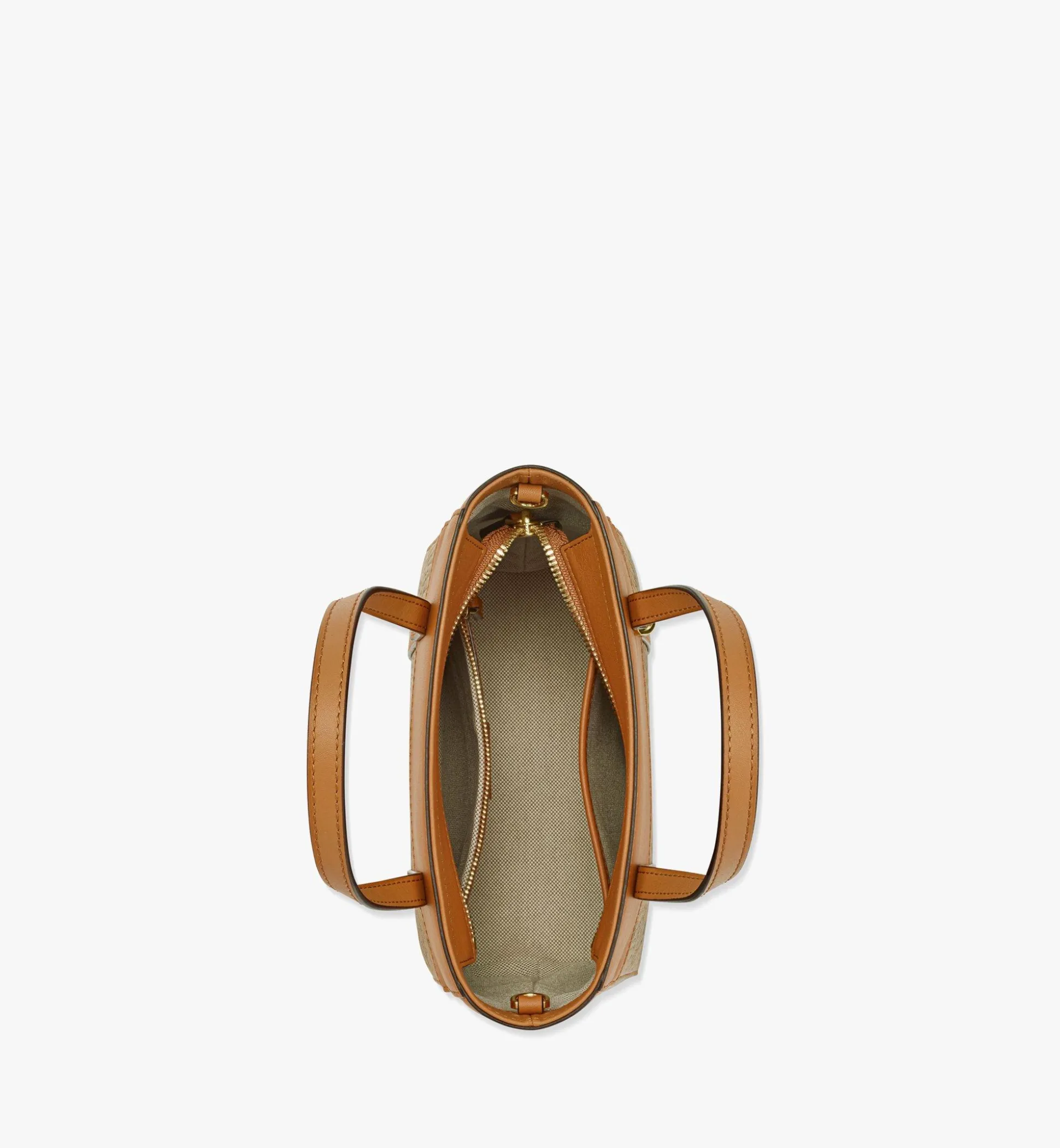 Aren Shopper Mit Reissverschluss Oben In Visetos Leder-Mix