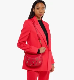 Aren Sichelformige Hobo Aus Leder Mit Gold-Monogramm