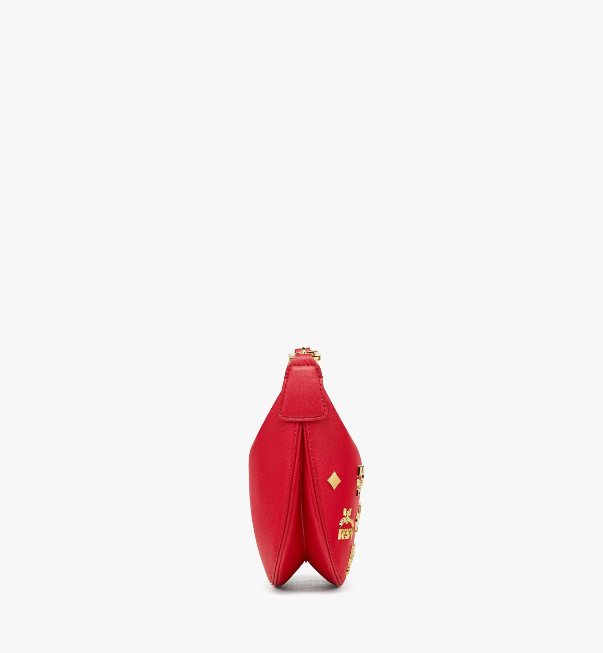 Aren Sichelformige Hobo Aus Leder Mit Gold-Monogramm