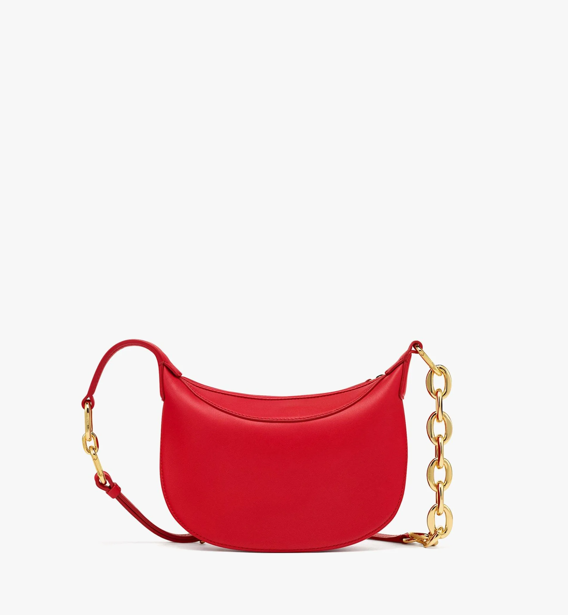 Aren Sichelformige Hobo Aus Leder Mit Gold-Monogramm