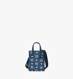 Aren Tragetasche In Vintage Denim Jacquard