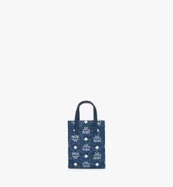 Aren Tragetasche In Vintage Denim Jacquard