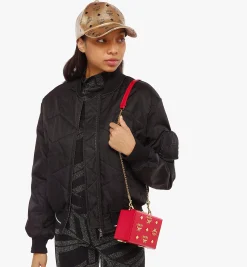 Berlin Umhangetasche Aus Leder Mit Gold-Monogramm
