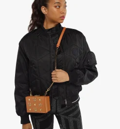 Berlin Umhangetasche Aus Leder Mit Gold-Monogramm
