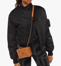 Berlin Umhangetasche Aus Leder Mit Gold-Monogramm