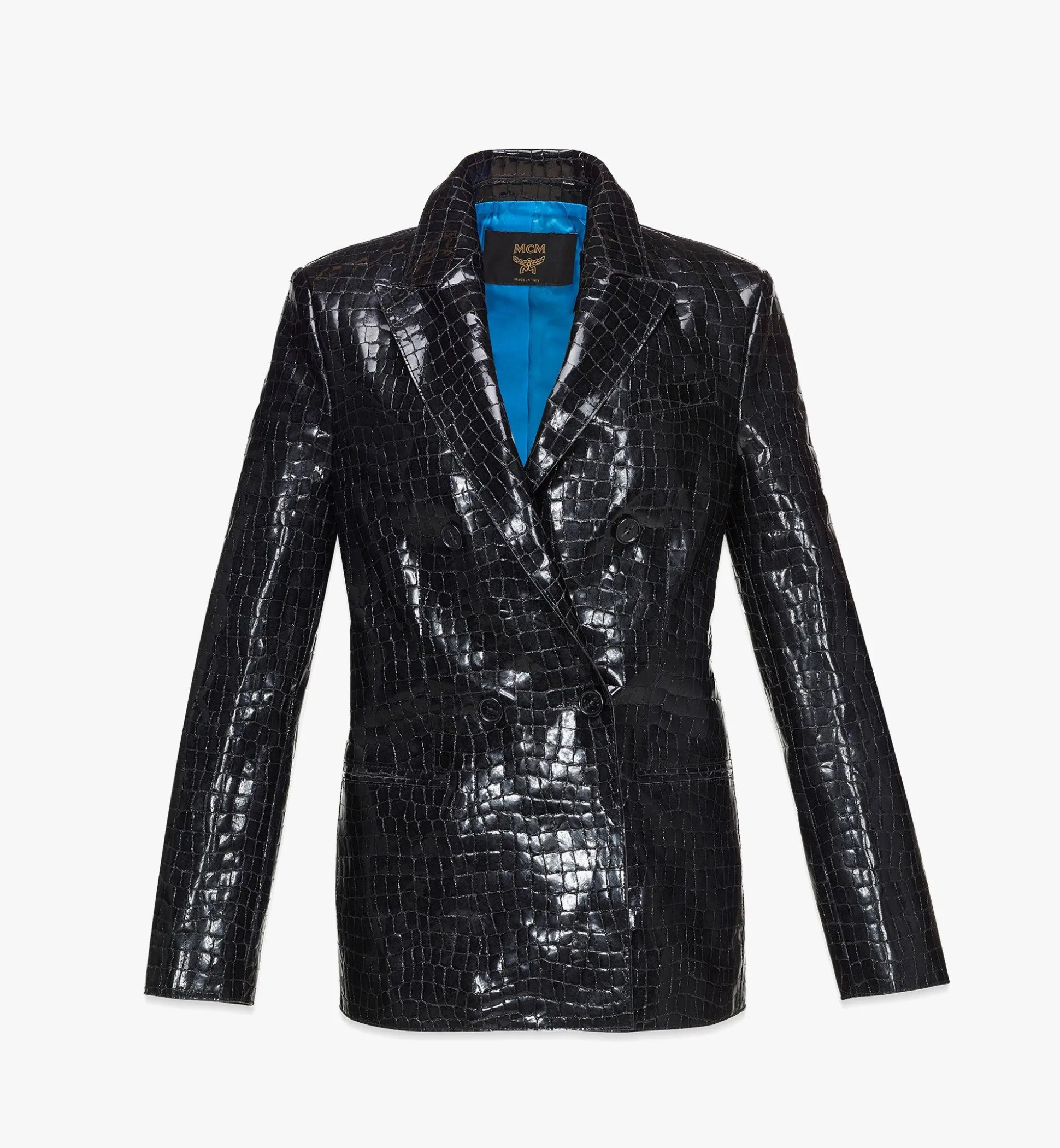 Blazer Aus Lackleder Mit Kroko-Pragung