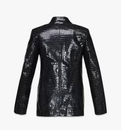 Blazer Aus Lackleder Mit Kroko-Pragung