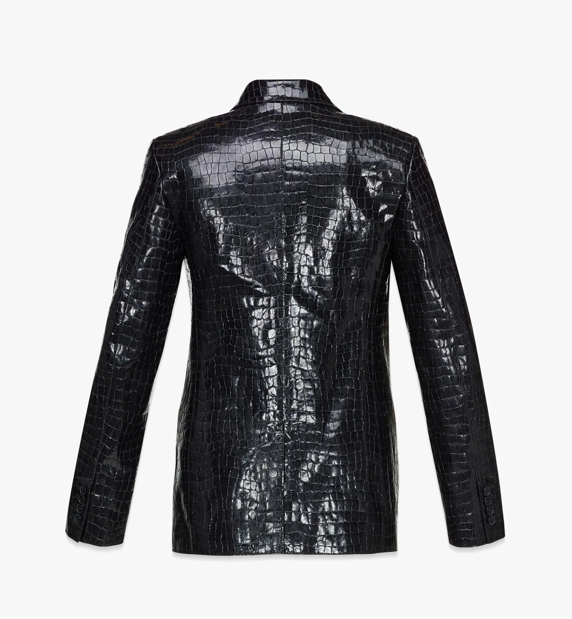 Blazer Aus Lackleder Mit Kroko-Pragung