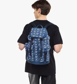 Brandenburg Rucksack In Vintage Denim Jacquard