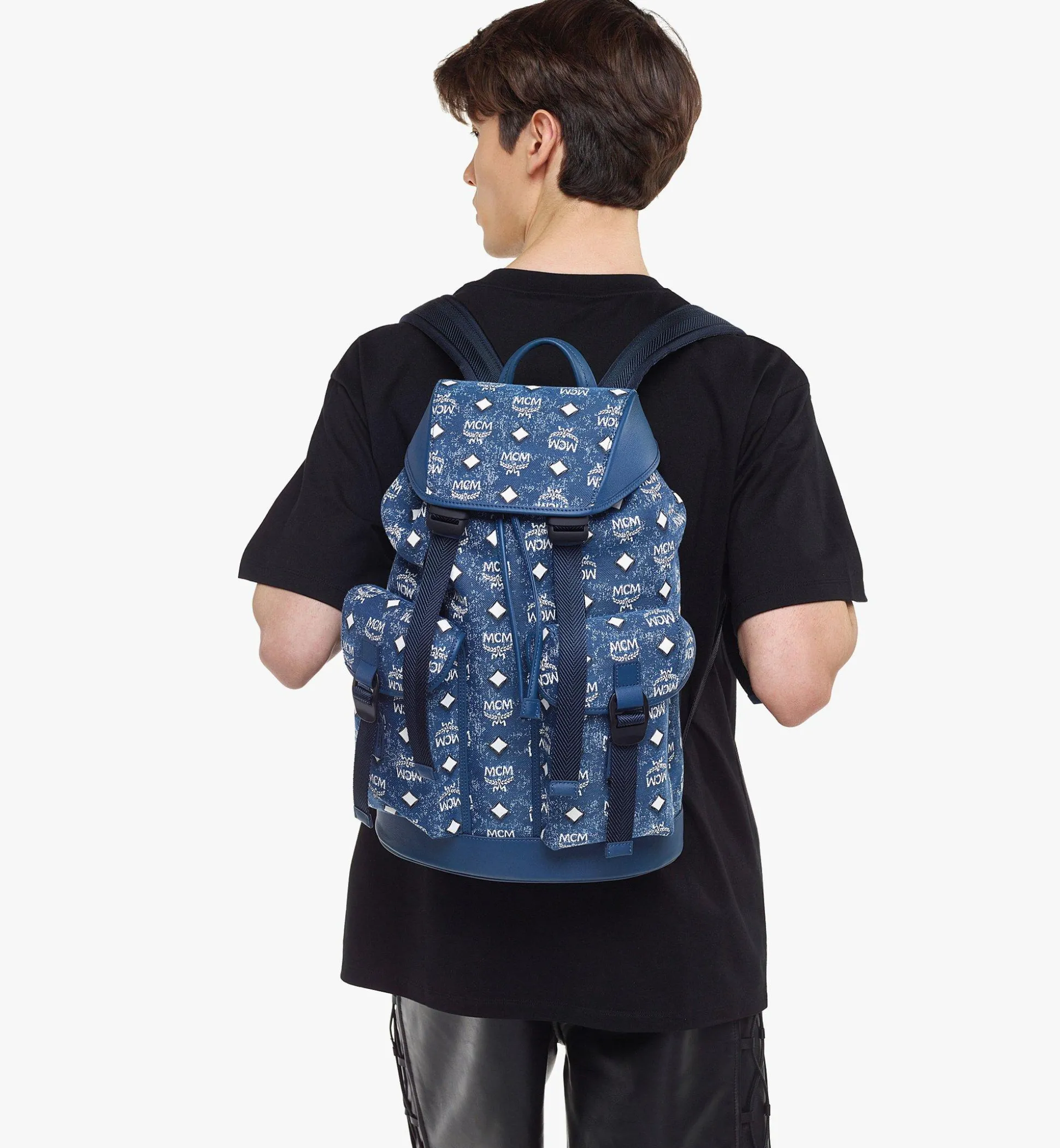 Brandenburg Rucksack In Vintage Denim Jacquard