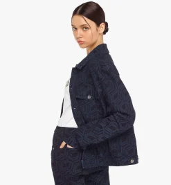 Denim-Jacke Mit Cubic-Monogramm Fur Damen