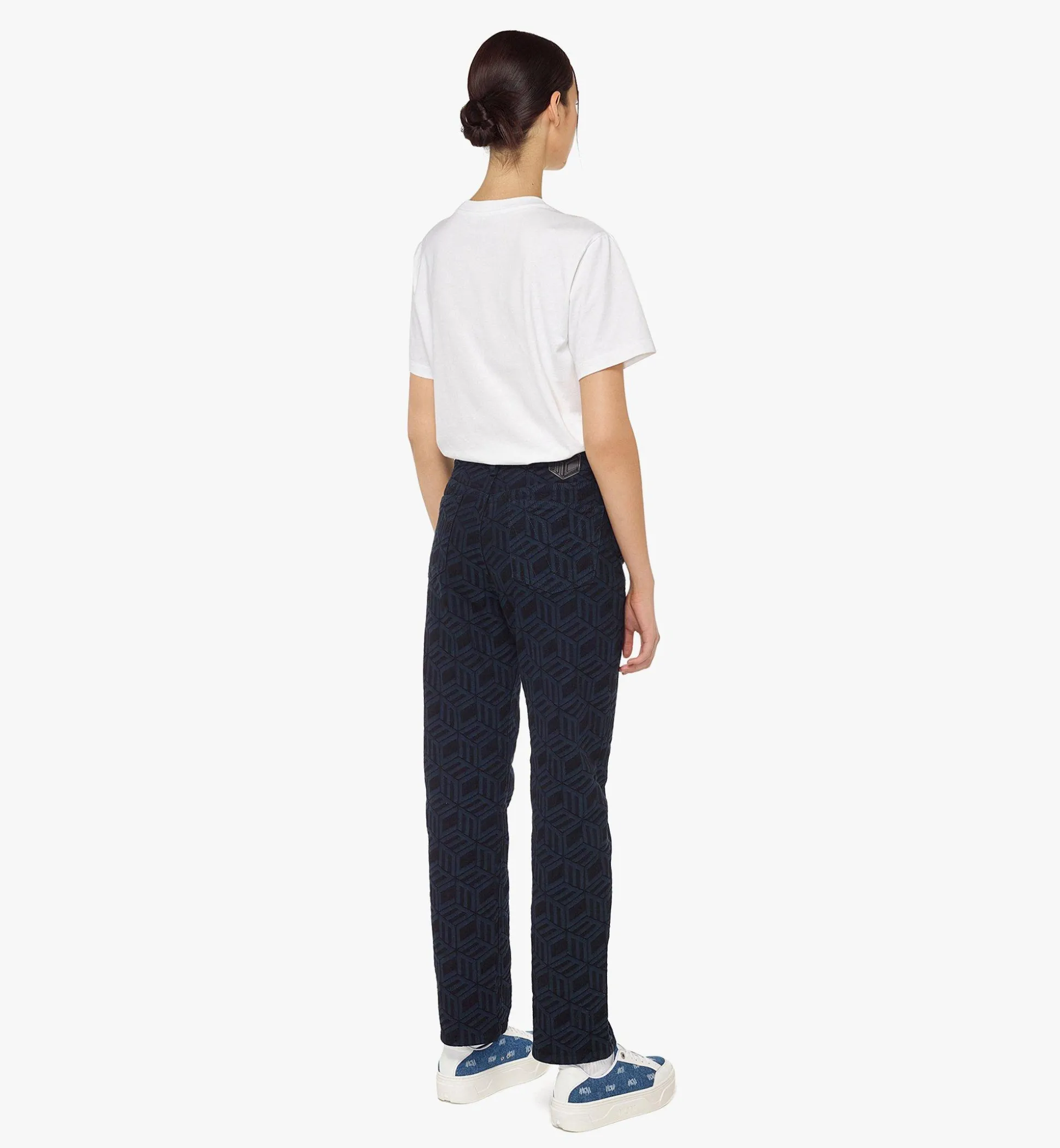 Denim-Jeans Mit Cubic-Monogramm Fur Damen