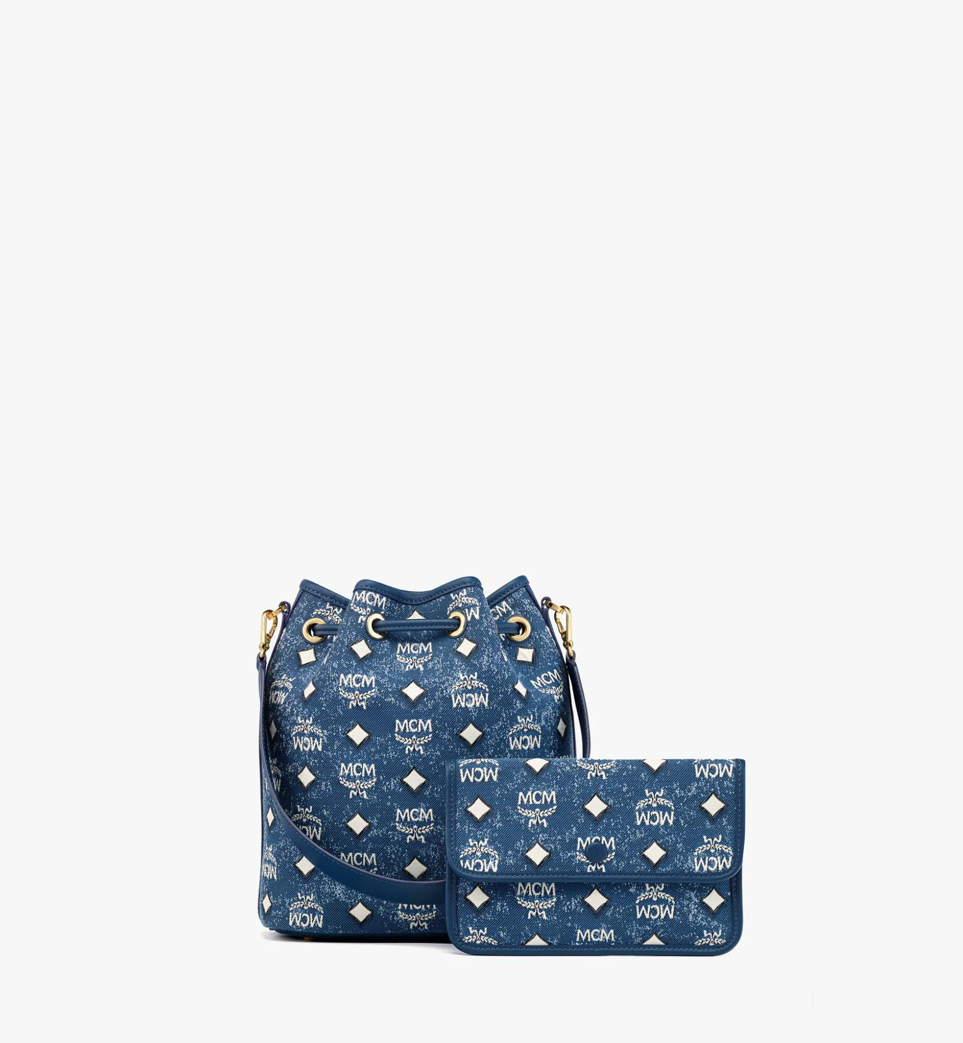 Dessau Kordelzugtasche In Vintage Denim Jacquard