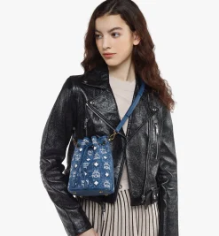 Dessau Kordelzugtasche In Vintage Denim Jacquard