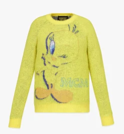 Jacquard-Pullover Looney Tunes X Mcm Aus Mohair Fur Damen