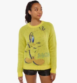Jacquard-Pullover Looney Tunes X Mcm Aus Mohair Fur Damen