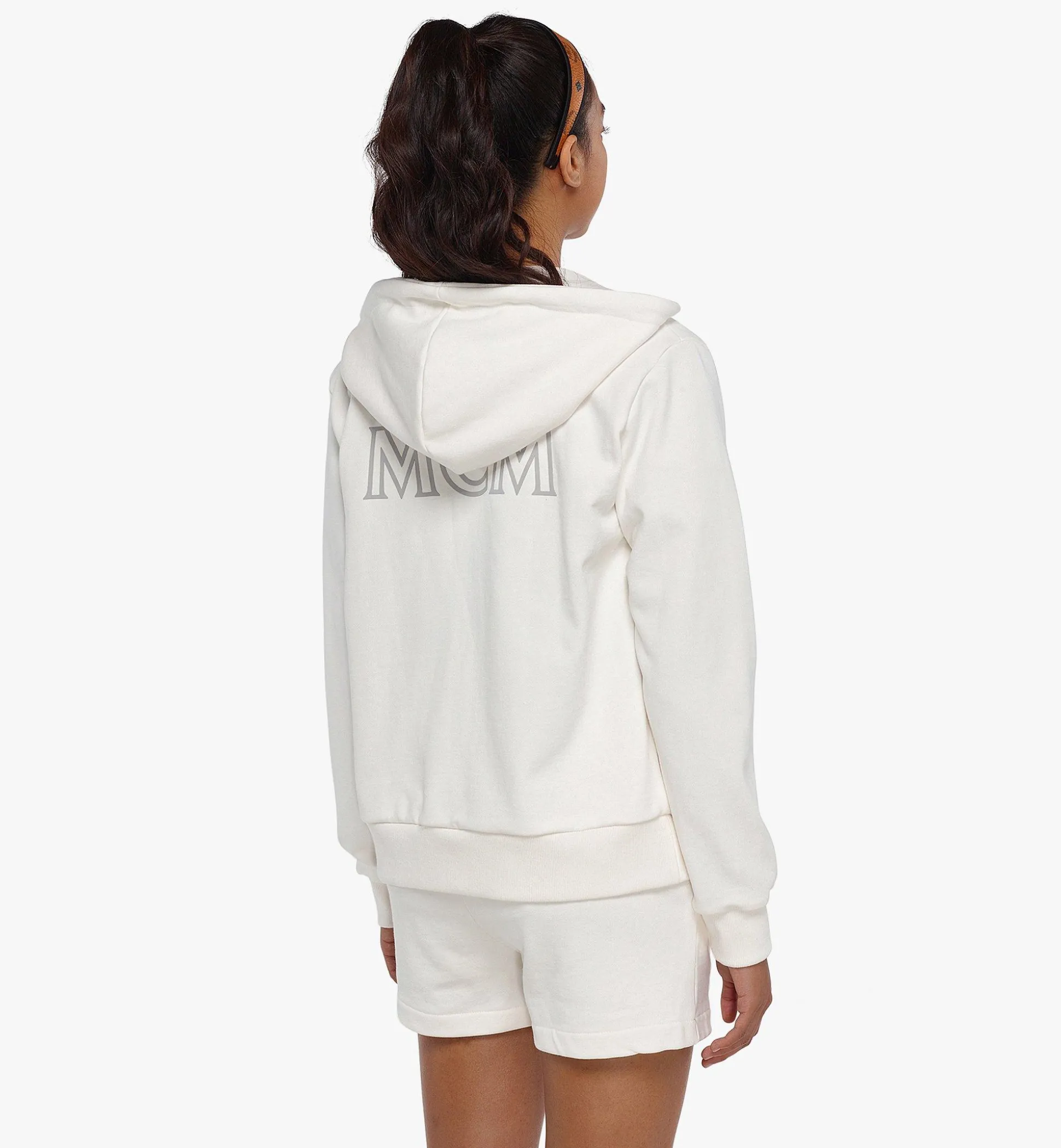 Kapuzenpulli Mcm Essentials Aus Bio-Baumwolle Mit Reissverschluss Und Logo Fur Damen