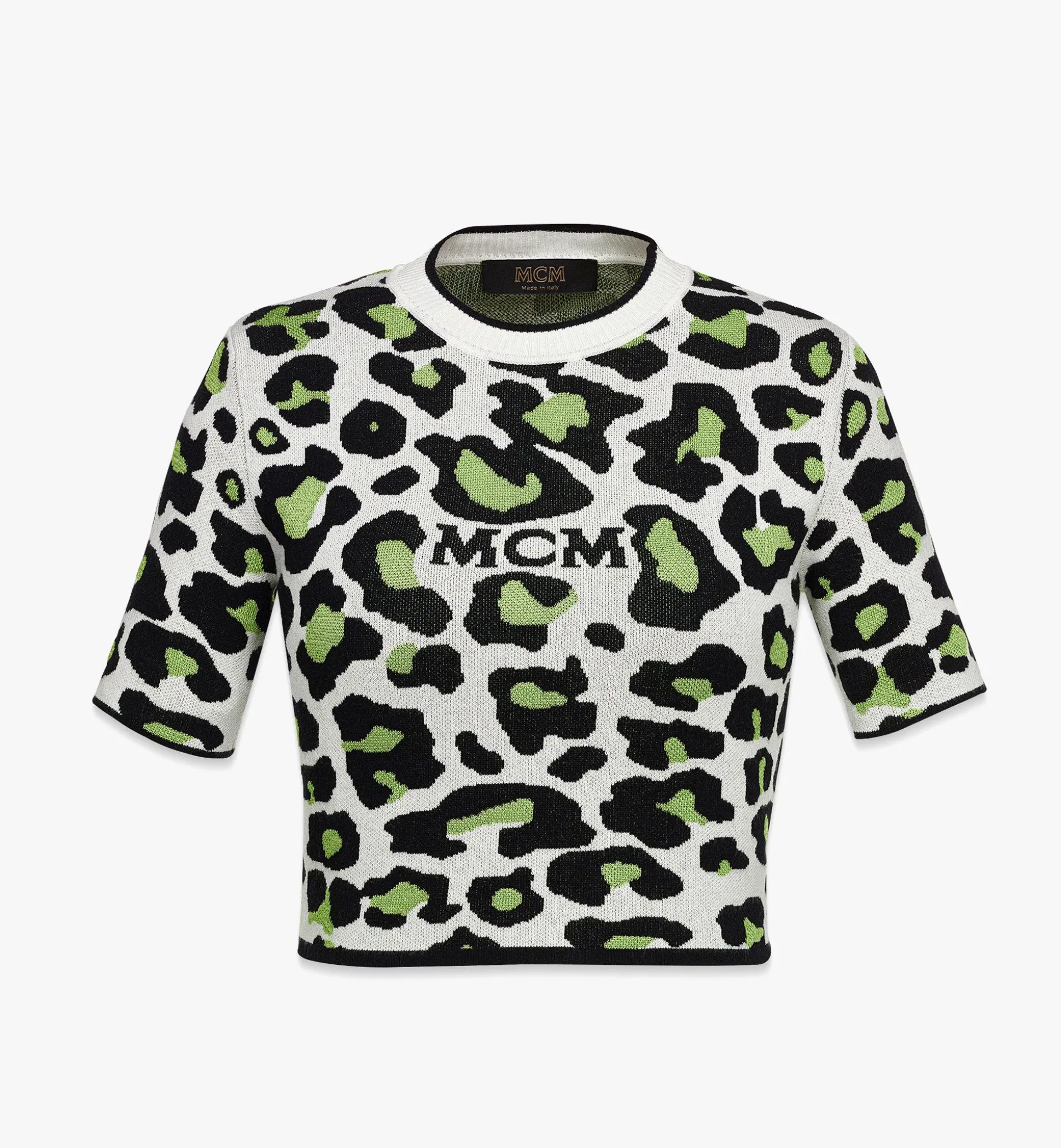 Kurzes Oberteil Aus Jacquard-Strick Mit Leopardenmuster