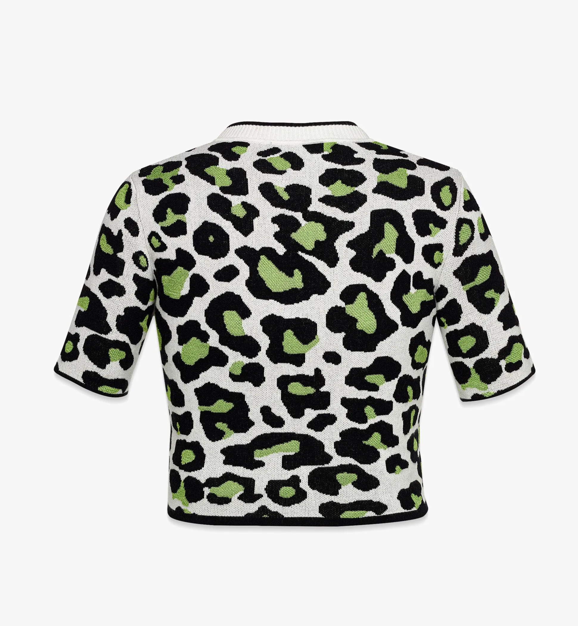 Kurzes Oberteil Aus Jacquard-Strick Mit Leopardenmuster