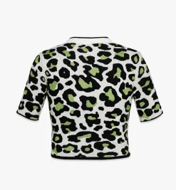 Kurzes Oberteil Aus Jacquard-Strick Mit Leopardenmuster