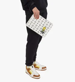 Looney Tunes X Mcm Reissverschluss-Pouch In Visetos Mit Handgelenksband