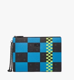 Mcm Tech Pouch Mit Handgelenksband Und Reissverschluss In Checkerboard Visetos