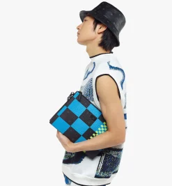 Mcm Tech Pouch Mit Handgelenksband Und Reissverschluss In Checkerboard Visetos