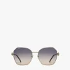 Modifizierte Rechteckige Sonnenbrille Mit Kettengliedern