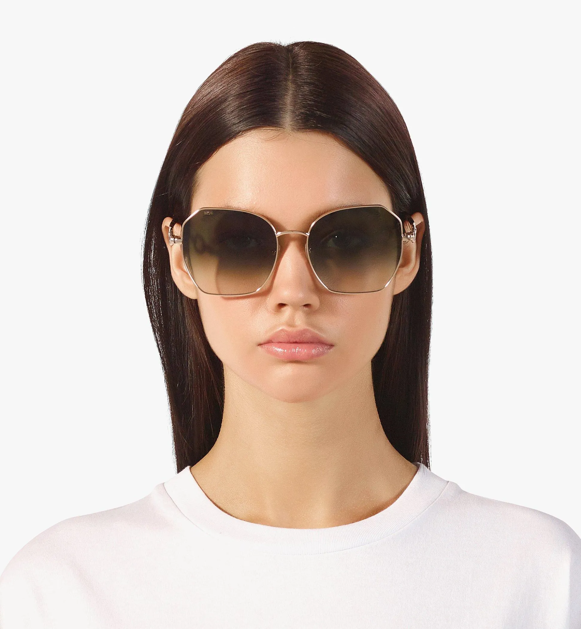 Modifizierte Rechteckige Sonnenbrille Mit Kettengliedern