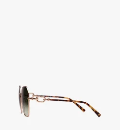 Modifizierte Rechteckige Sonnenbrille Mit Kettengliedern