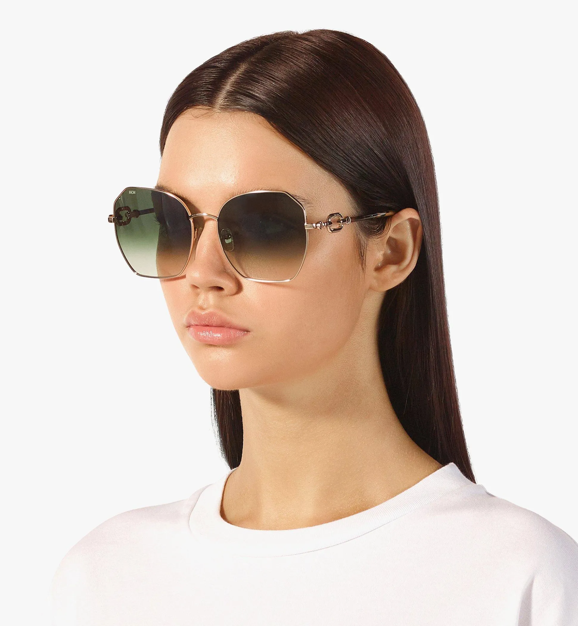 Modifizierte Rechteckige Sonnenbrille Mit Kettengliedern