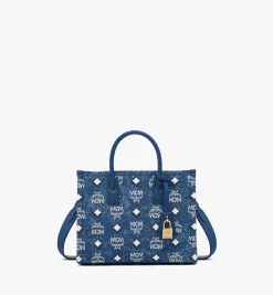 Munchen Tragetasche In Vintage Denim Jacquard