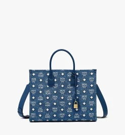 Munchen Tragetasche In Vintage Denim Jacquard