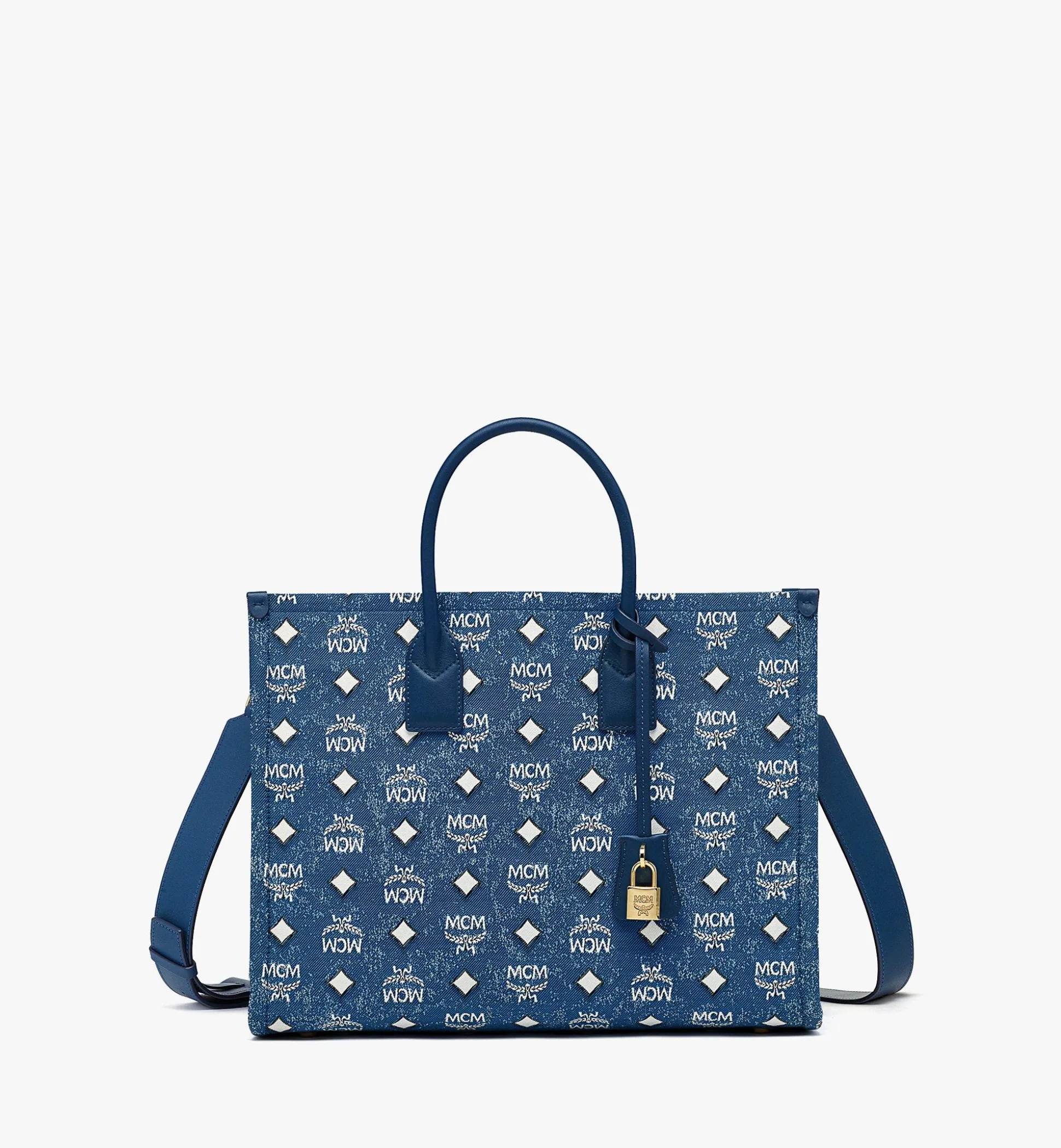Munchen Tragetasche In Vintage Denim Jacquard