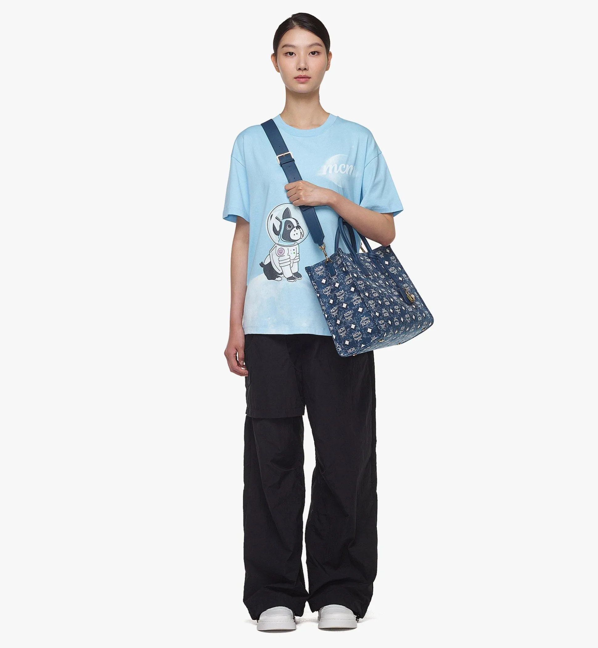Munchen Tragetasche In Vintage Denim Jacquard