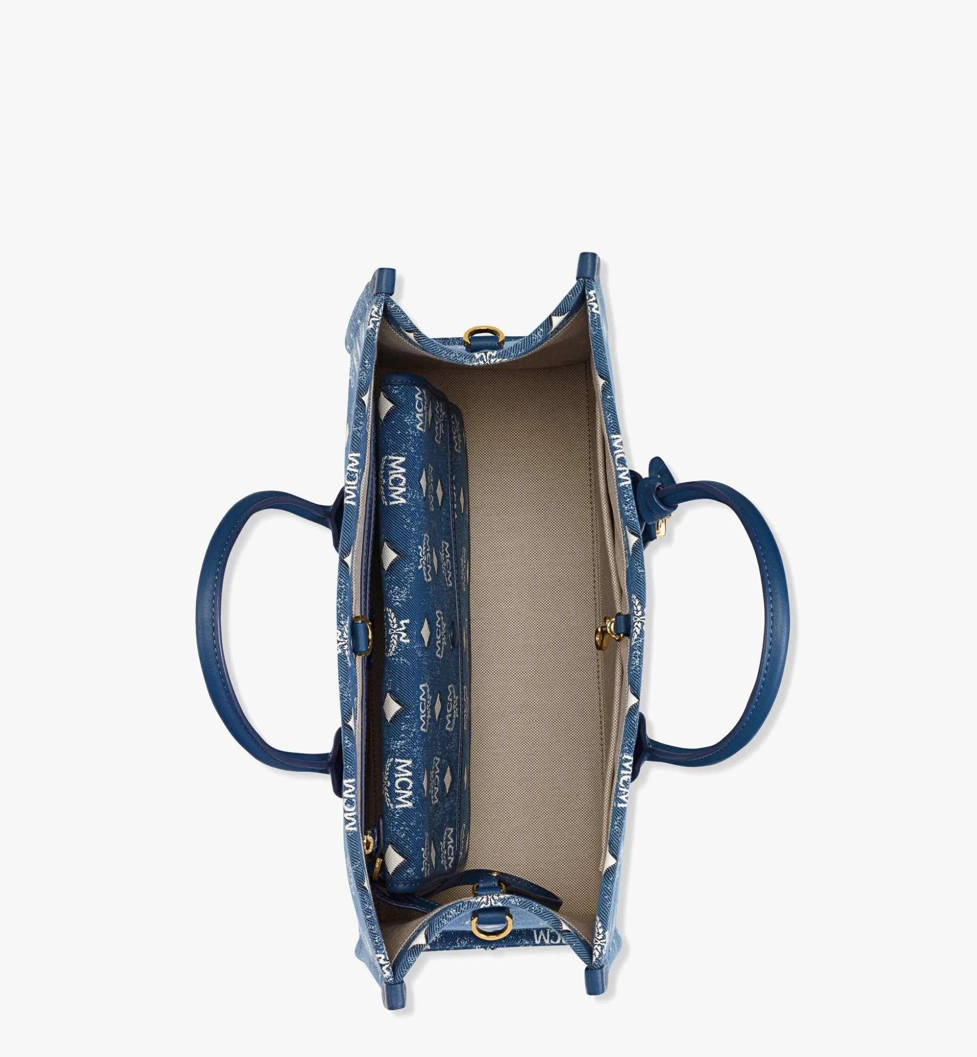 Munchen Tragetasche In Vintage Denim Jacquard