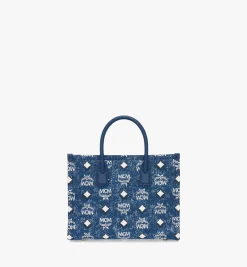 Munchen Tragetasche In Vintage Denim Jacquard