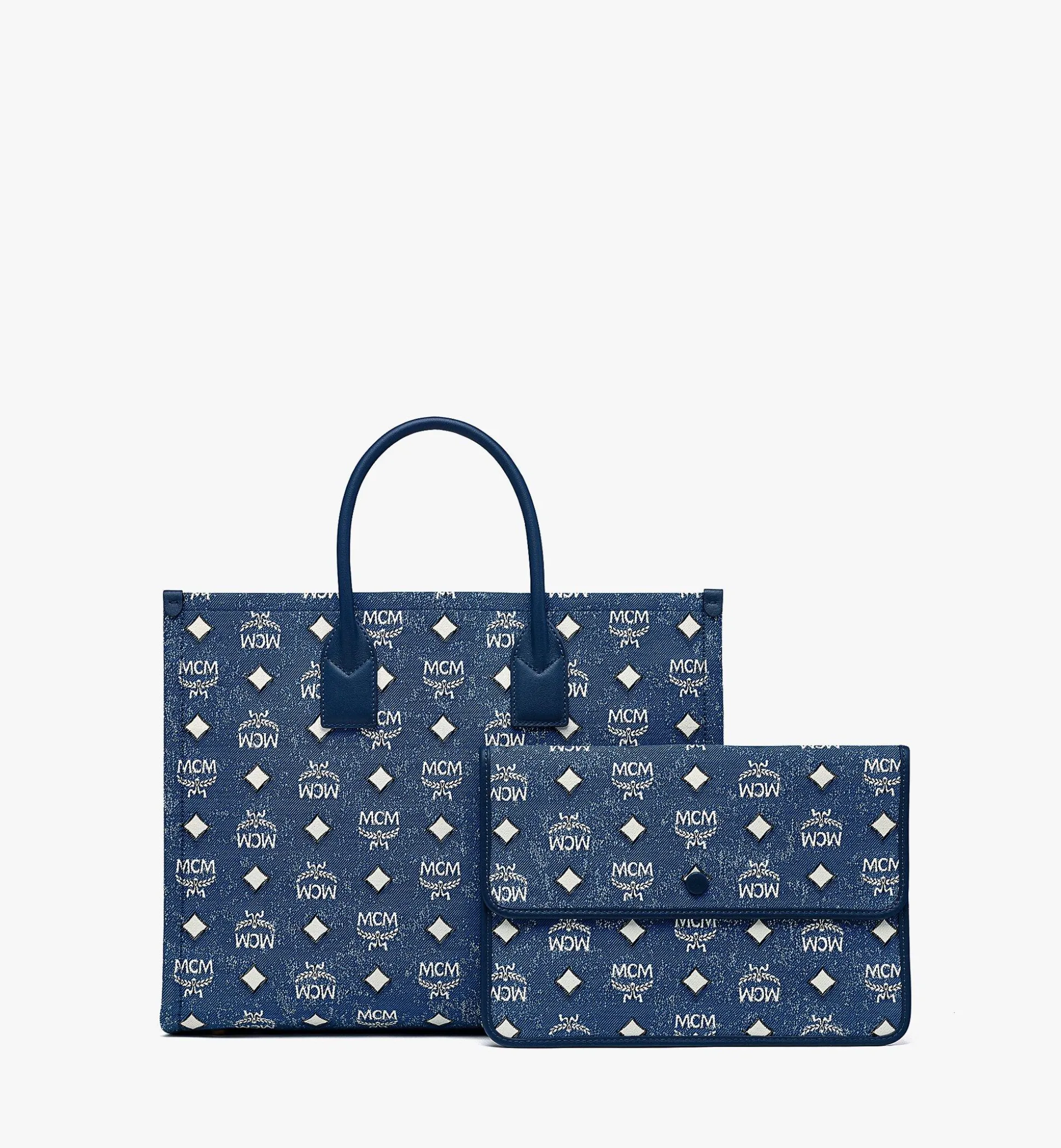 Munchen Tragetasche In Vintage Denim Jacquard