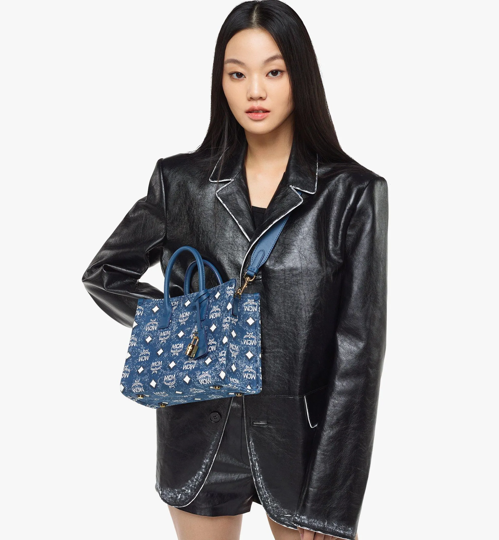 Munchen Tragetasche In Vintage Denim Jacquard
