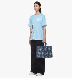 Munchen Tragetasche In Vintage Denim Jacquard