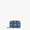 Portemonnaie Mit Rundum-Reissverschluss In Vintage Denim Jacquard